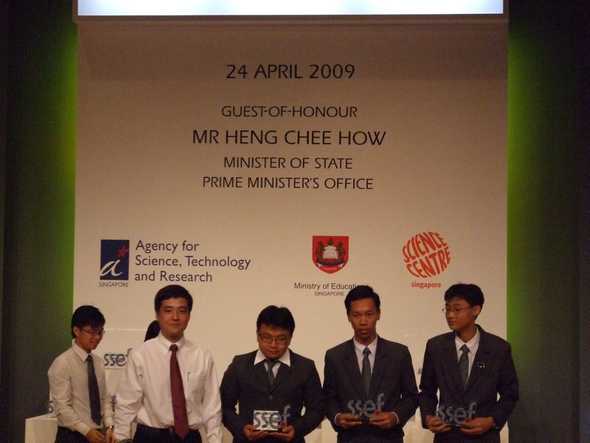 Singapore Science and Engineering Fair Award acceptance