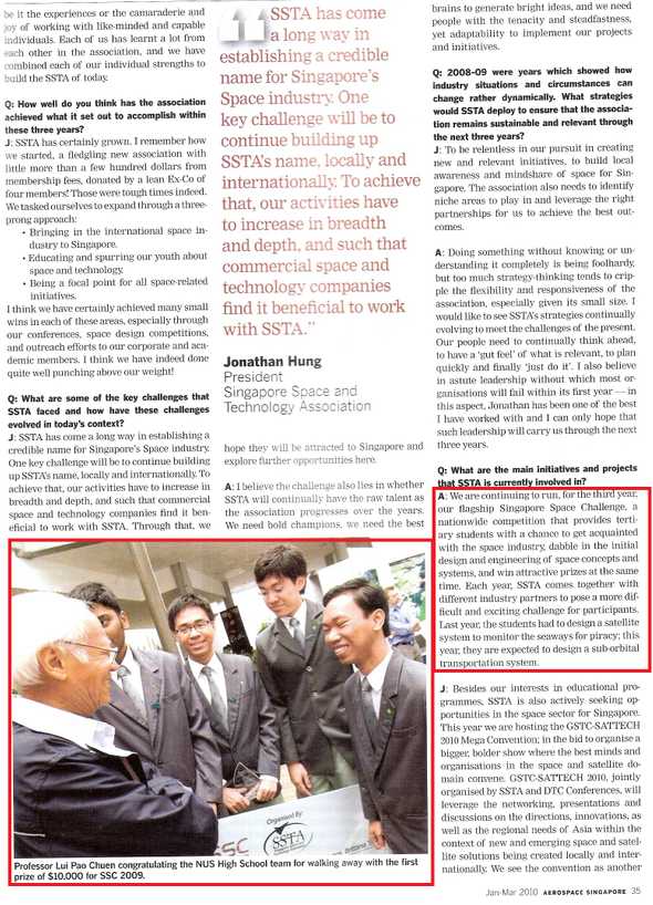 Team Britannia Article in Aerospace Singapore magazine